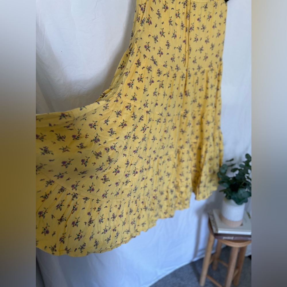 Free people maxi skirt - yellow floral maxi skirt
